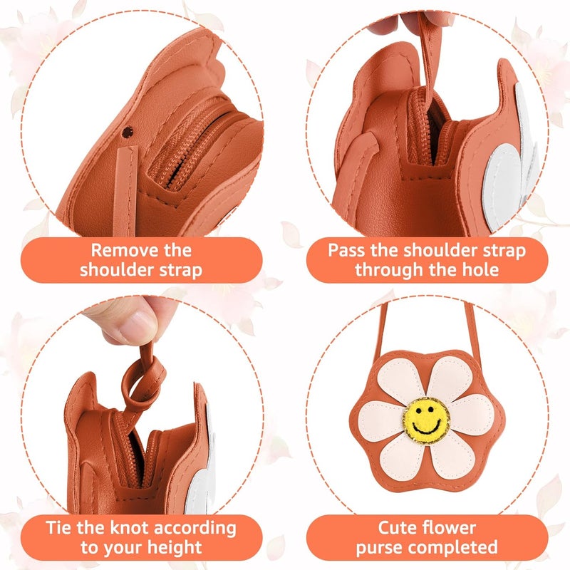 Easozoom Daisy Flower Tiny Small Purse Crossbody Shoulder Bag for Toddler Teen Girls 2 3 4 5 6 7 8 Year Old Kids Baby Gift - Image 3